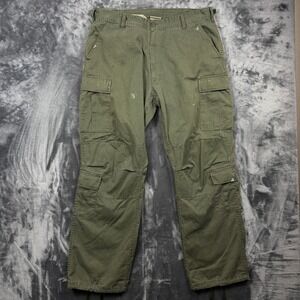 Military Cargo Pants Mens Large Regular Green Utility Combat Trousers